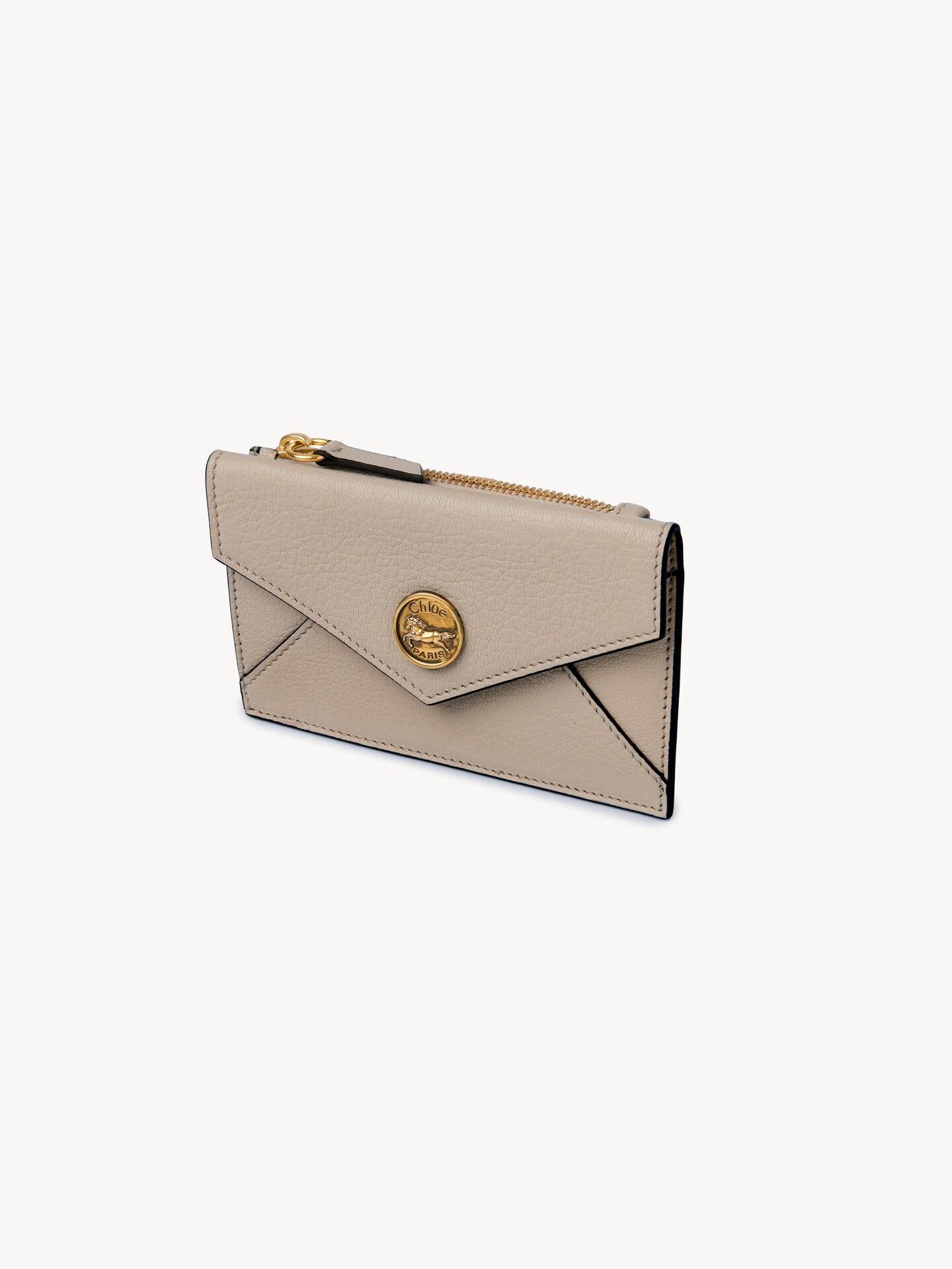 Small Envelope purse with card slots in grained leather - 3