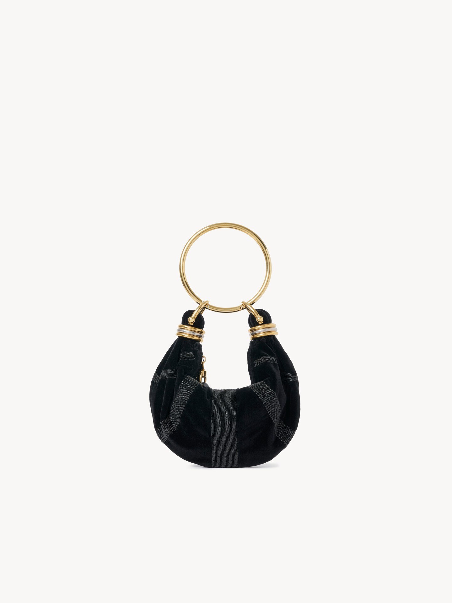 Mini bracelet hobo bag in velvet - 4
