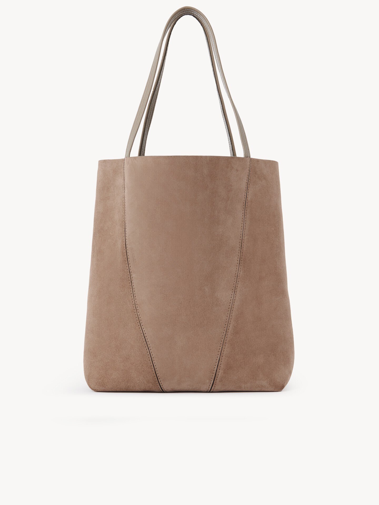 Large Chloé Spin tote bag in suede leather - 5