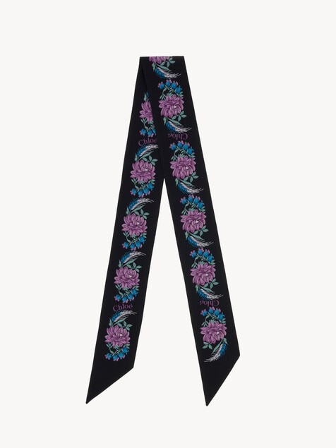 The Chlo&eacute; Folk bandeau scarf in silk cr&ecirc;pe