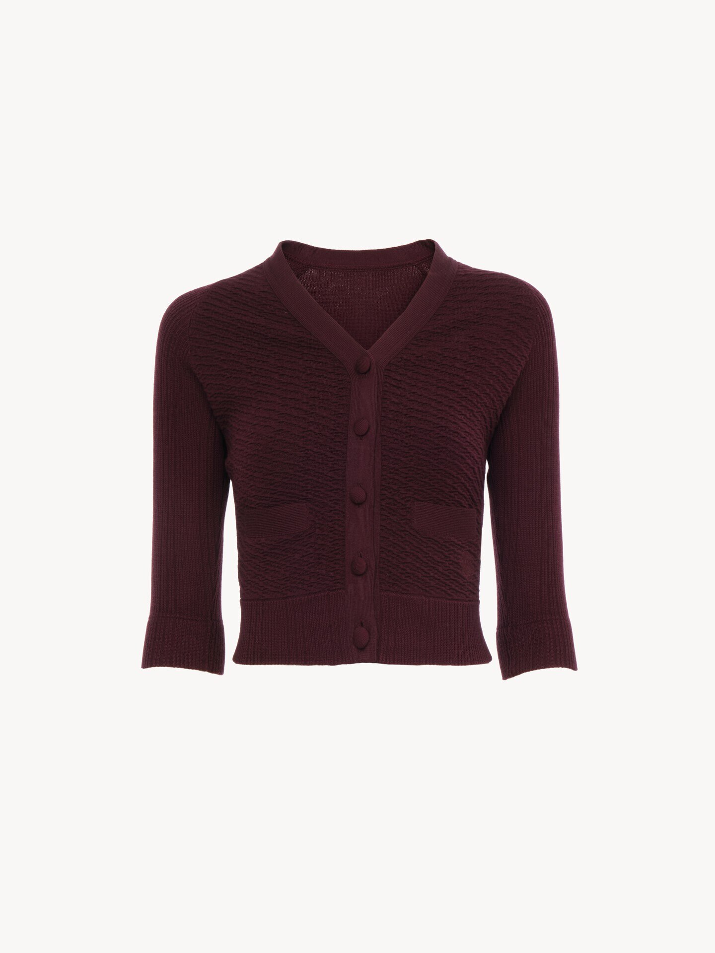 Fitted V-neck cardigan in a wool knit - 2