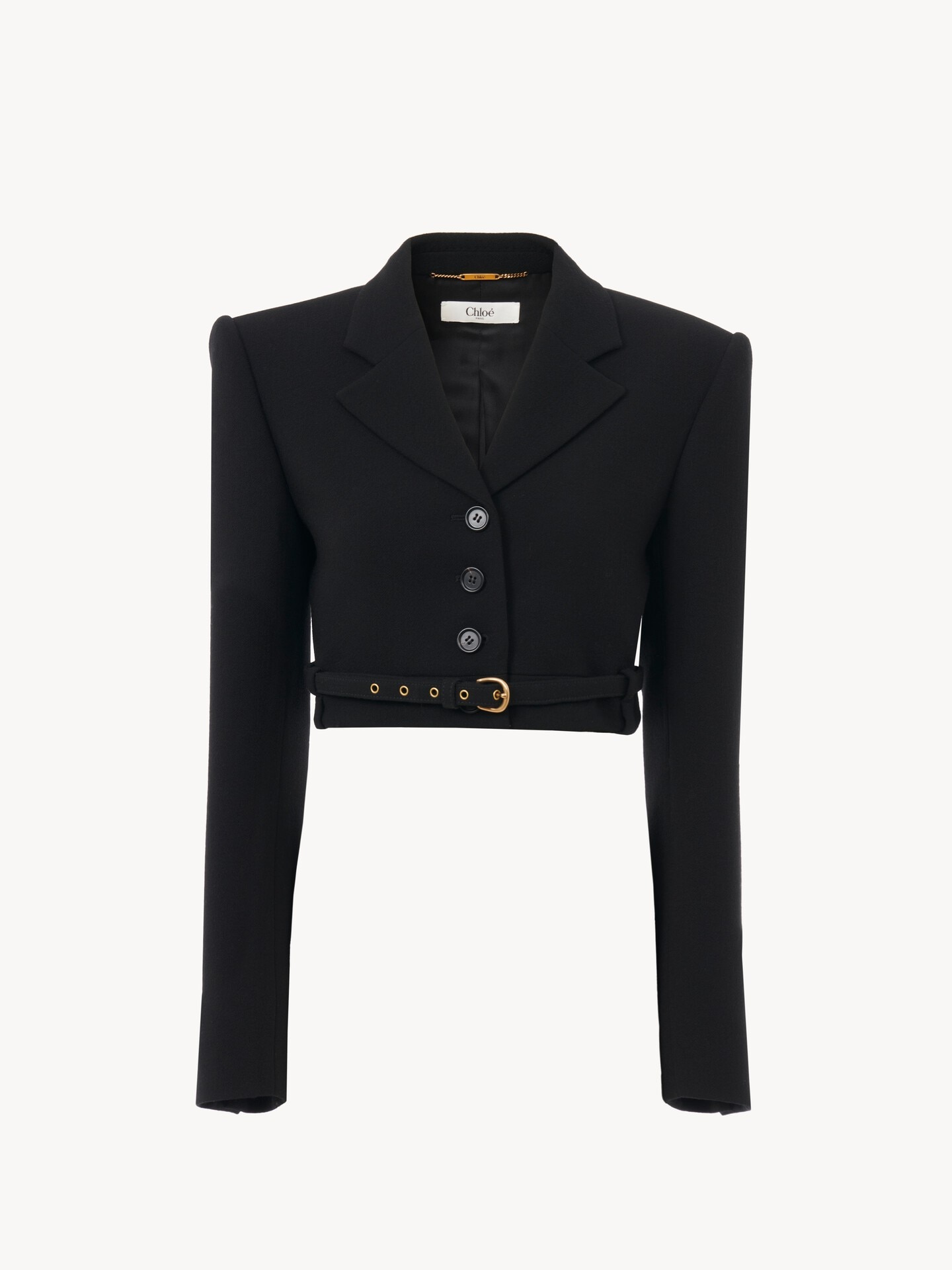 Cropped Spencer jacket in wool cr&ecirc;pe - 1