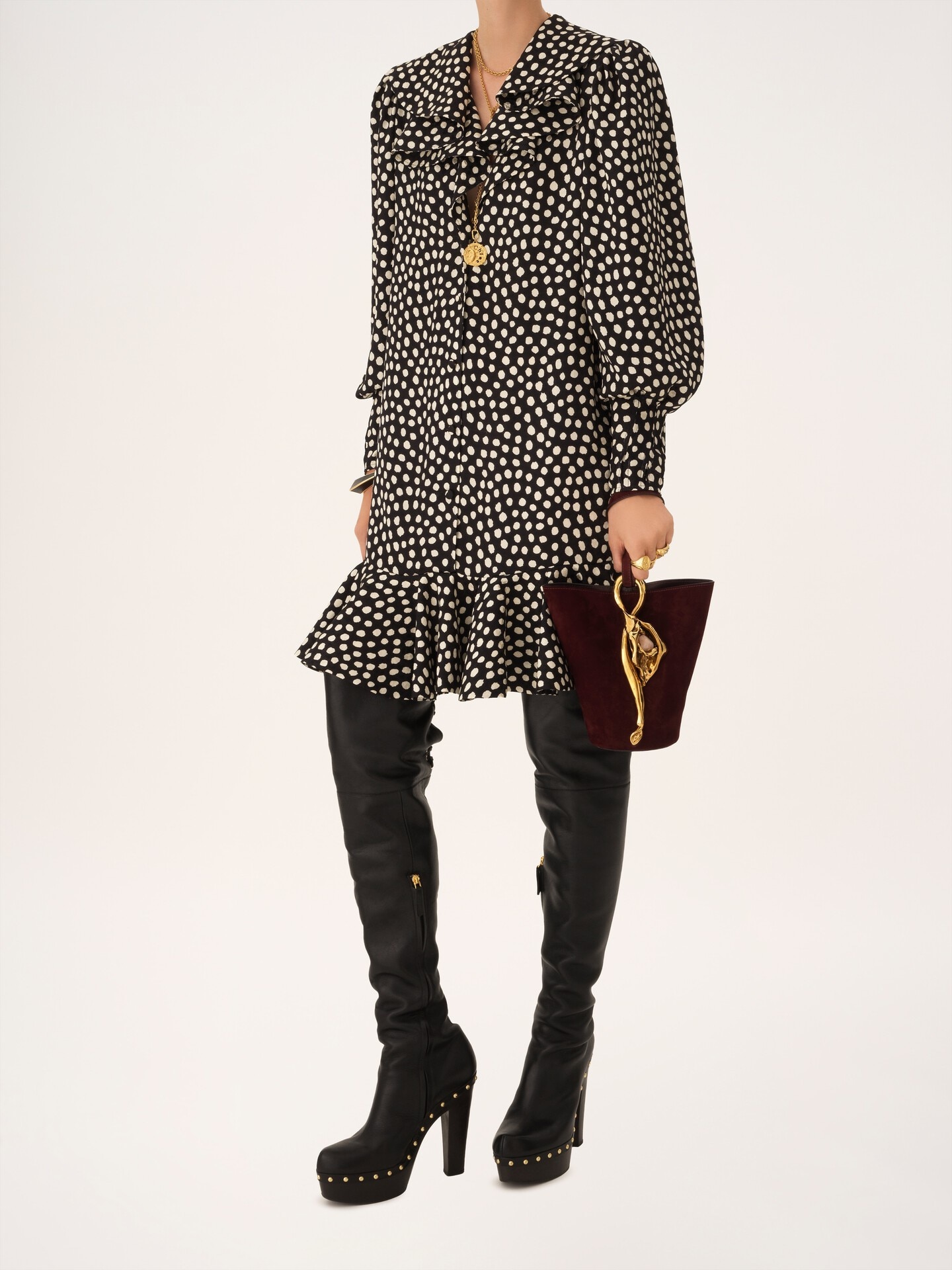 Small Eden Treasures wristlet bucket bag in suede leather - 8