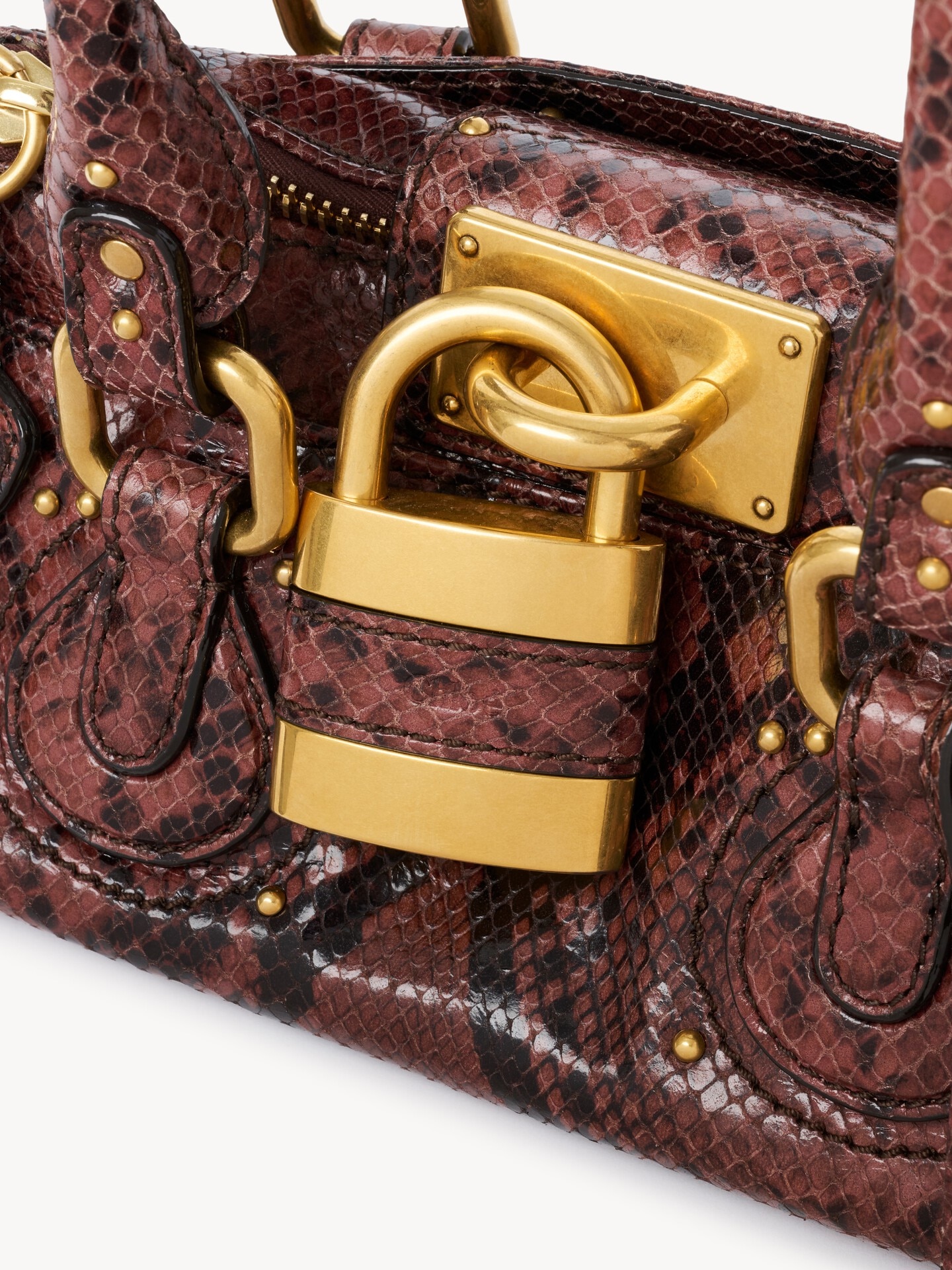 Small Paddington bag in python-effect leather - 7