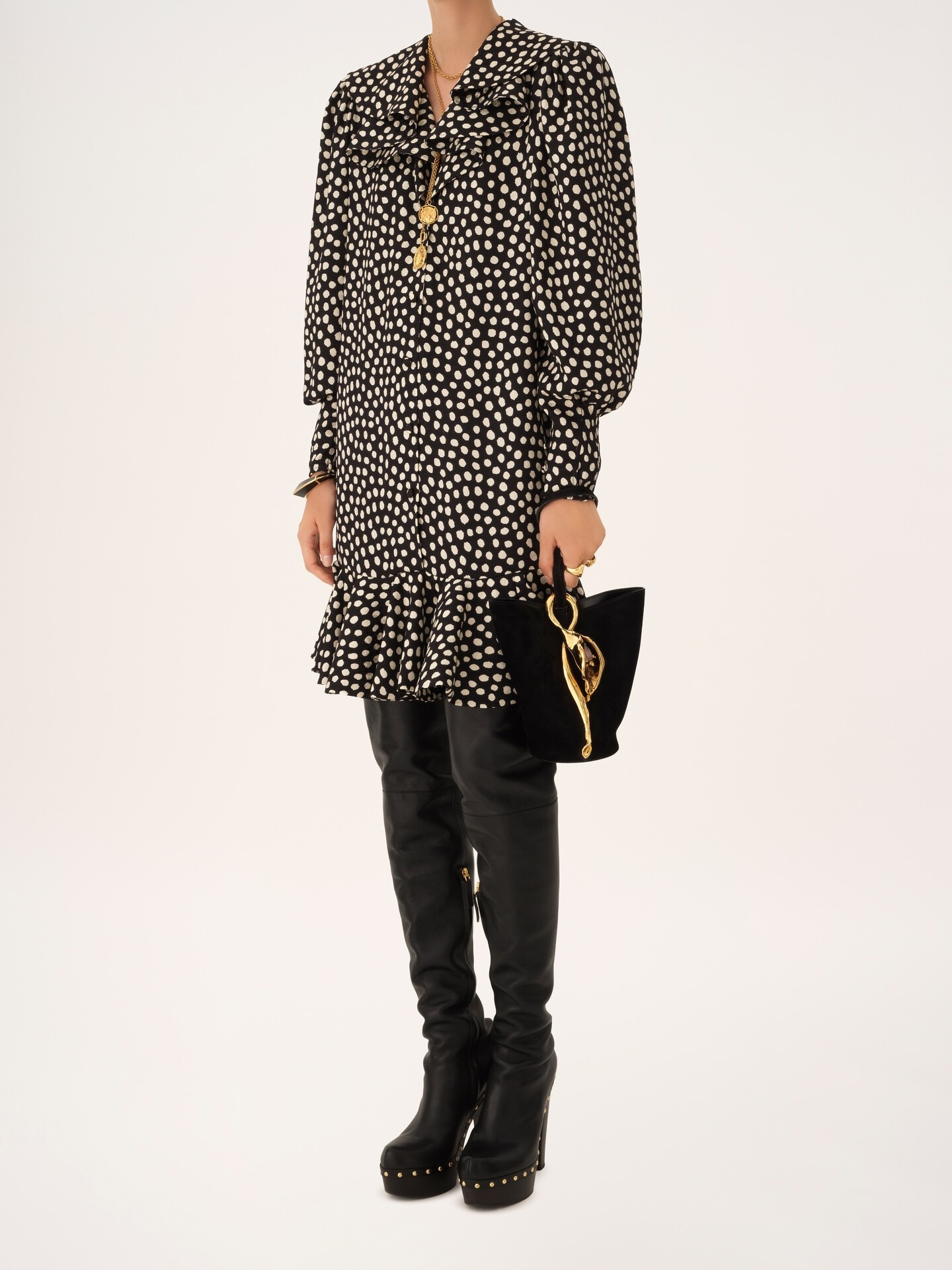 Small Eden Treasures wristlet bucket bag in suede leather - 8