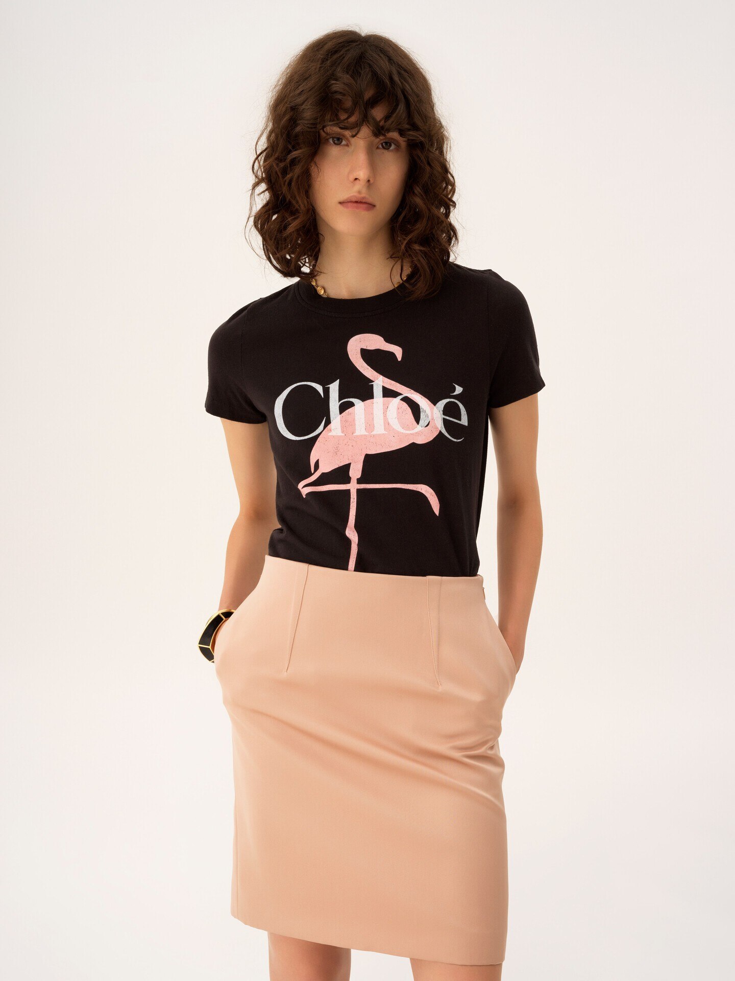 Camiseta ajustada con logotipo de jersey de algod&oacute;n - 4
