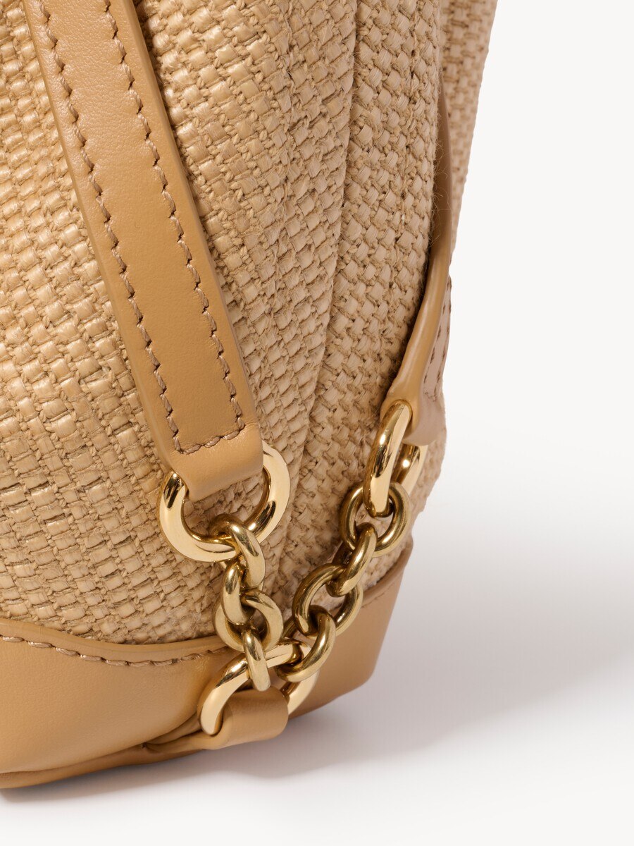 Small Chlo&eacute; Clover double carry bag in raffia-effect fibers - 7