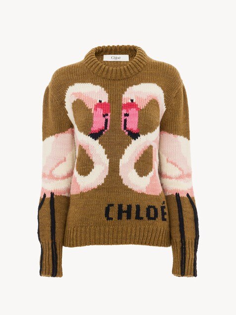 Crew-neck logo jumper in a wool knit