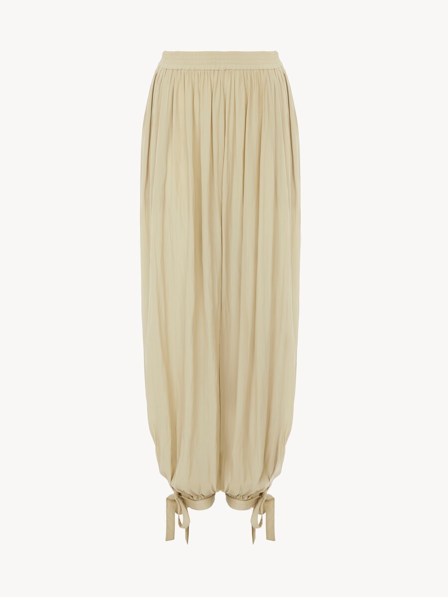 Fluid pleated pants in washed technical satin - 2