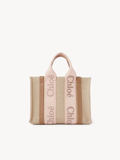 Small Woody tote bag in linen
