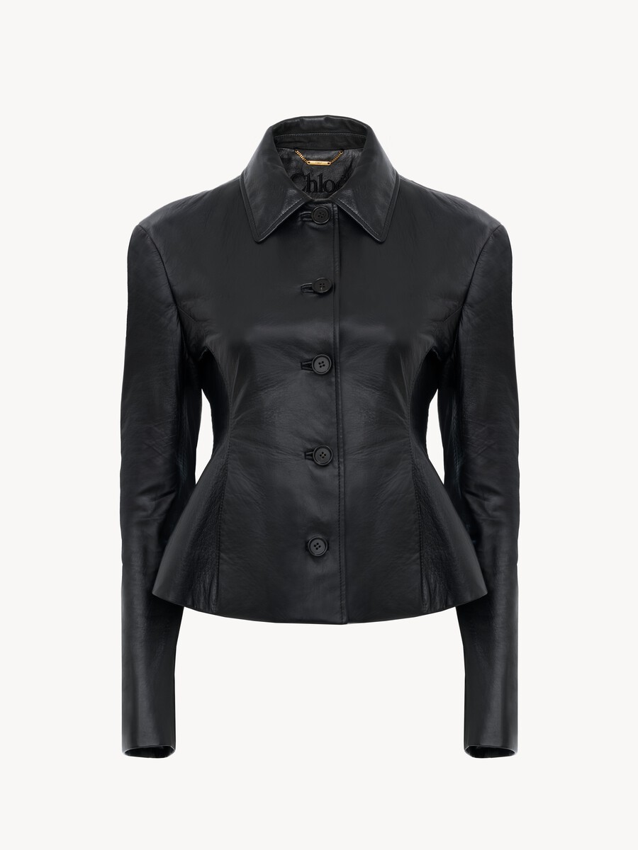 Fitted tailored jacket in leather - 2