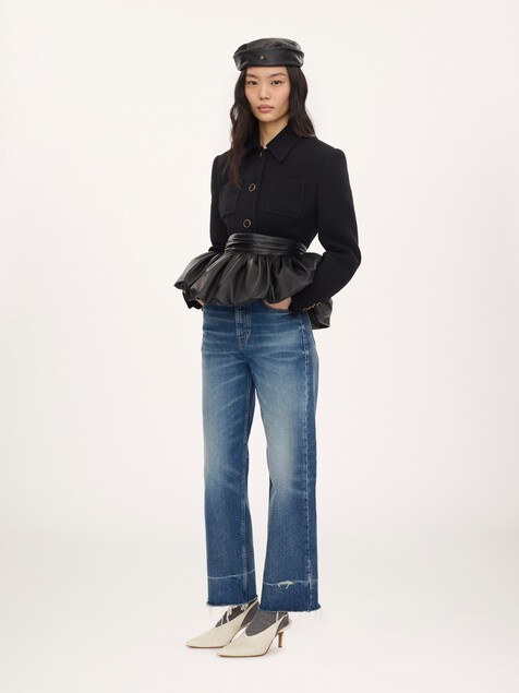 Fitted tailored jacket in wool bouclette