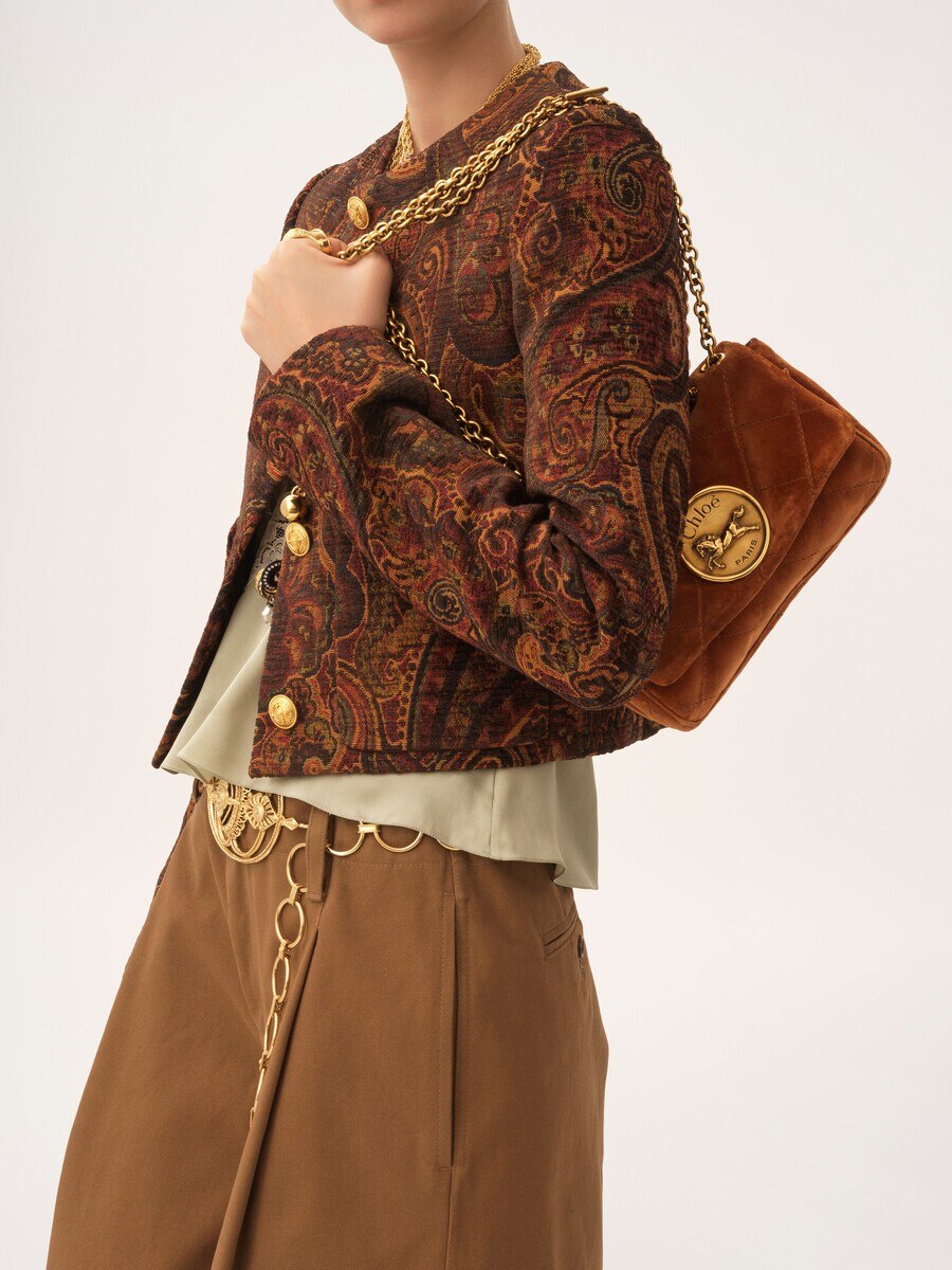 Small Chlo&eacute; Heritage shoulder bag in velvet - 3