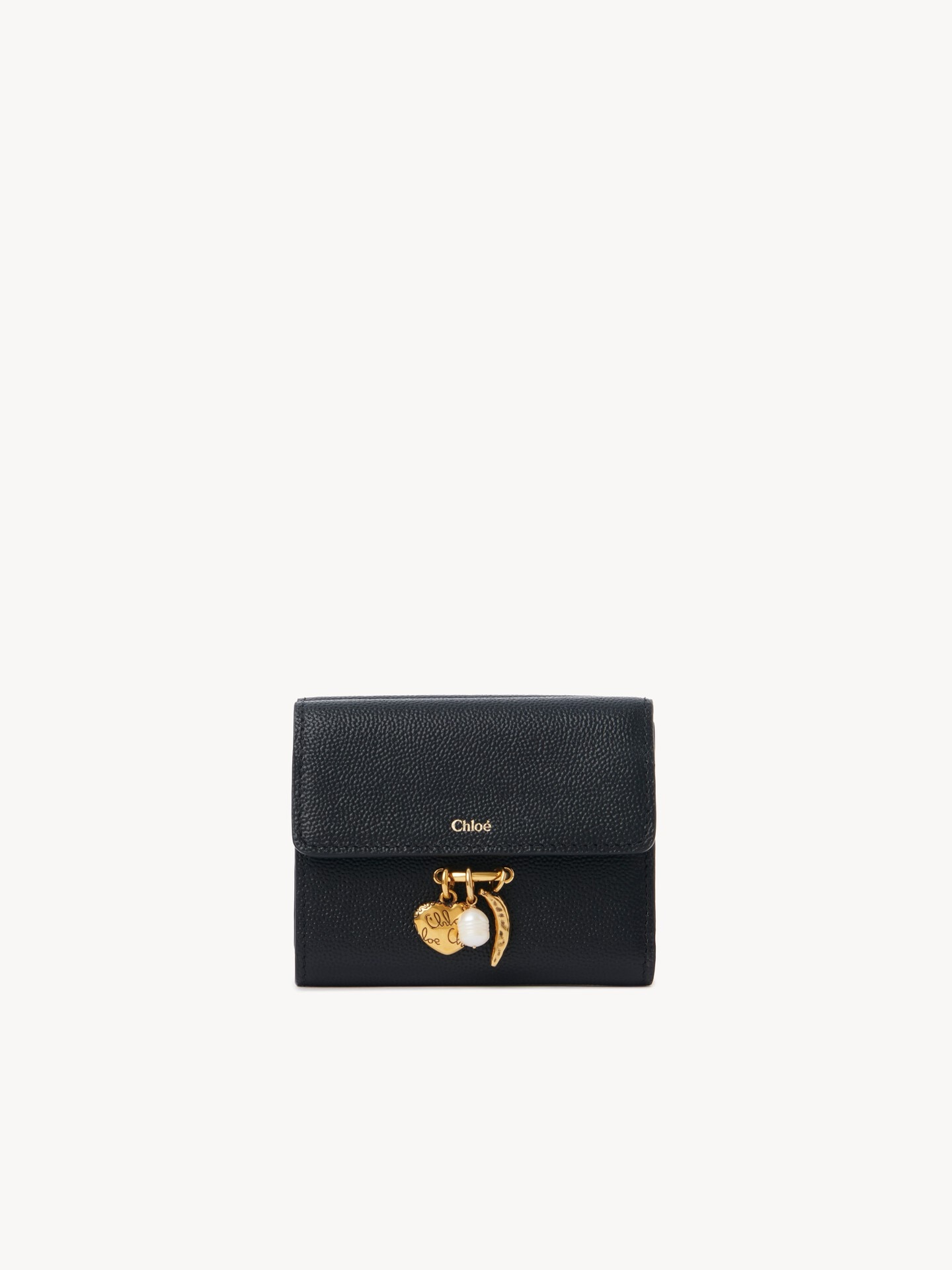 Small Chlo&eacute; Charms tri-fold wallet in grained leather - 1