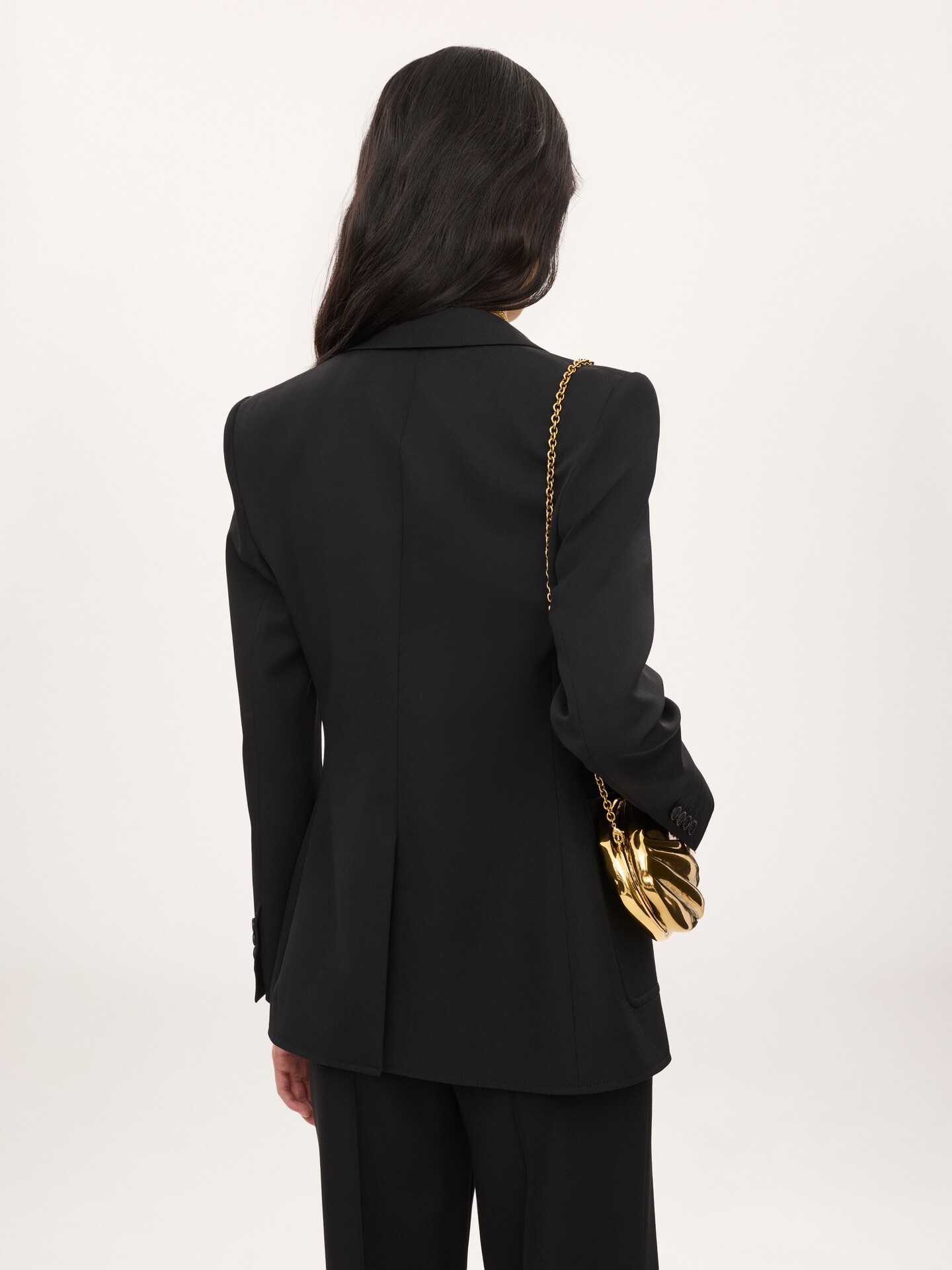 Single-breasted tailored jacket in wool grain de poudre - 5
