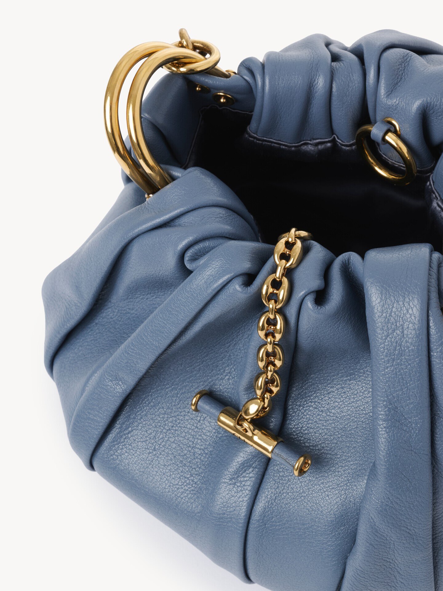 Chlo&eacute; Pliss&eacute; shoulder bag with chain in pleated leather - 6