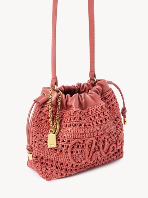 Minibolso de hombro con cord&oacute;n Summer Banana de rafia