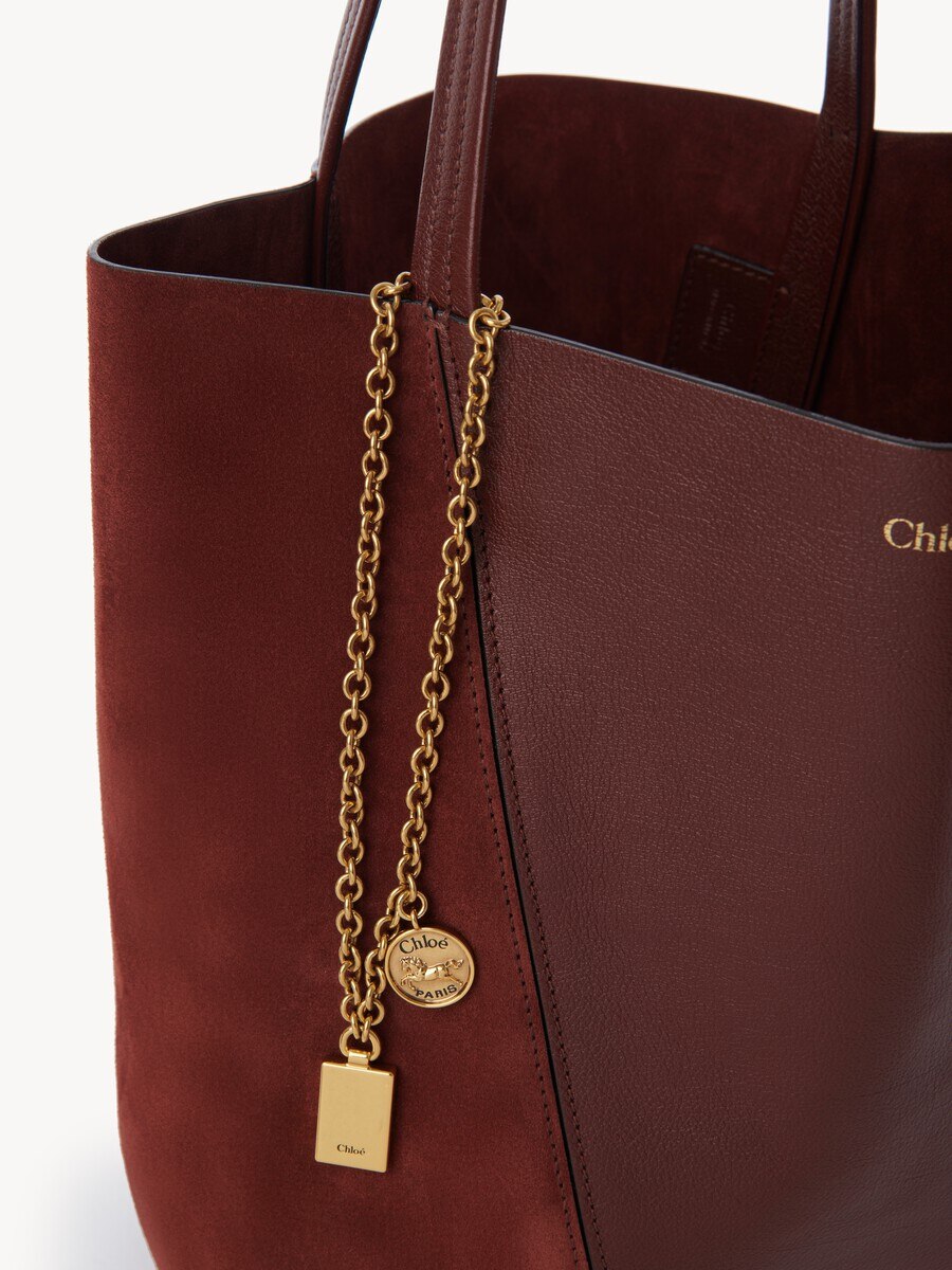 Chlo&eacute; Spin tote bag in grained & suede leather - 6