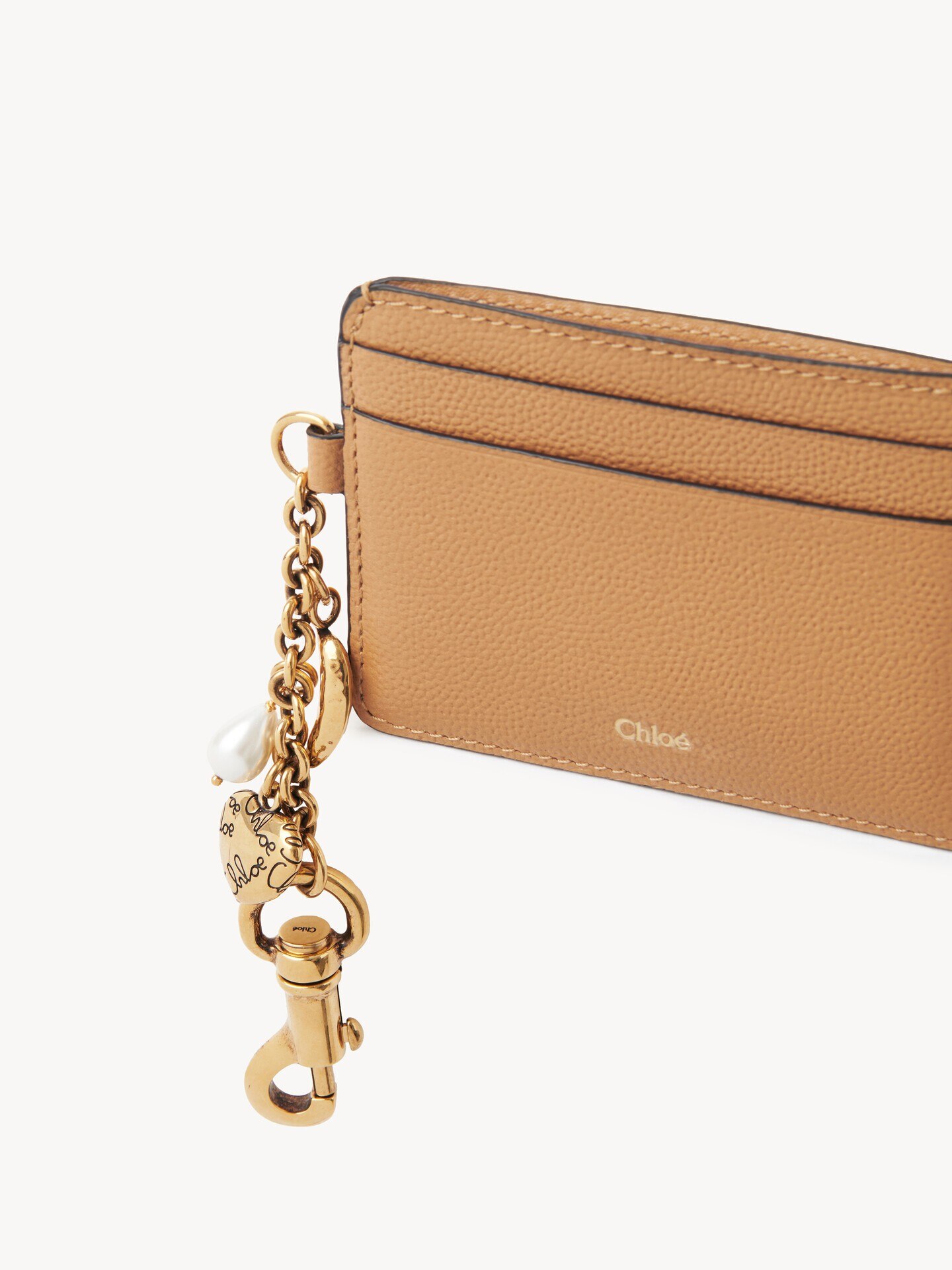Chlo&eacute; Charms card holder in grained leather - 6