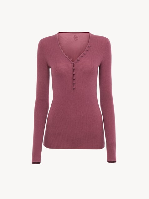 Henley shirt in a merino wool knit