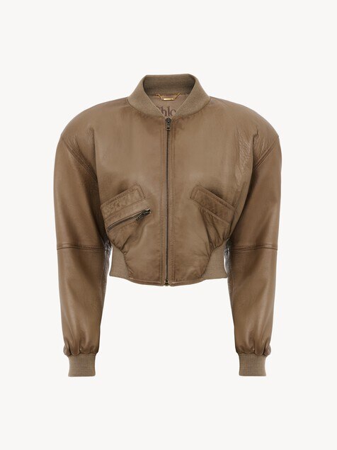 Chaqueta cropped de cuero