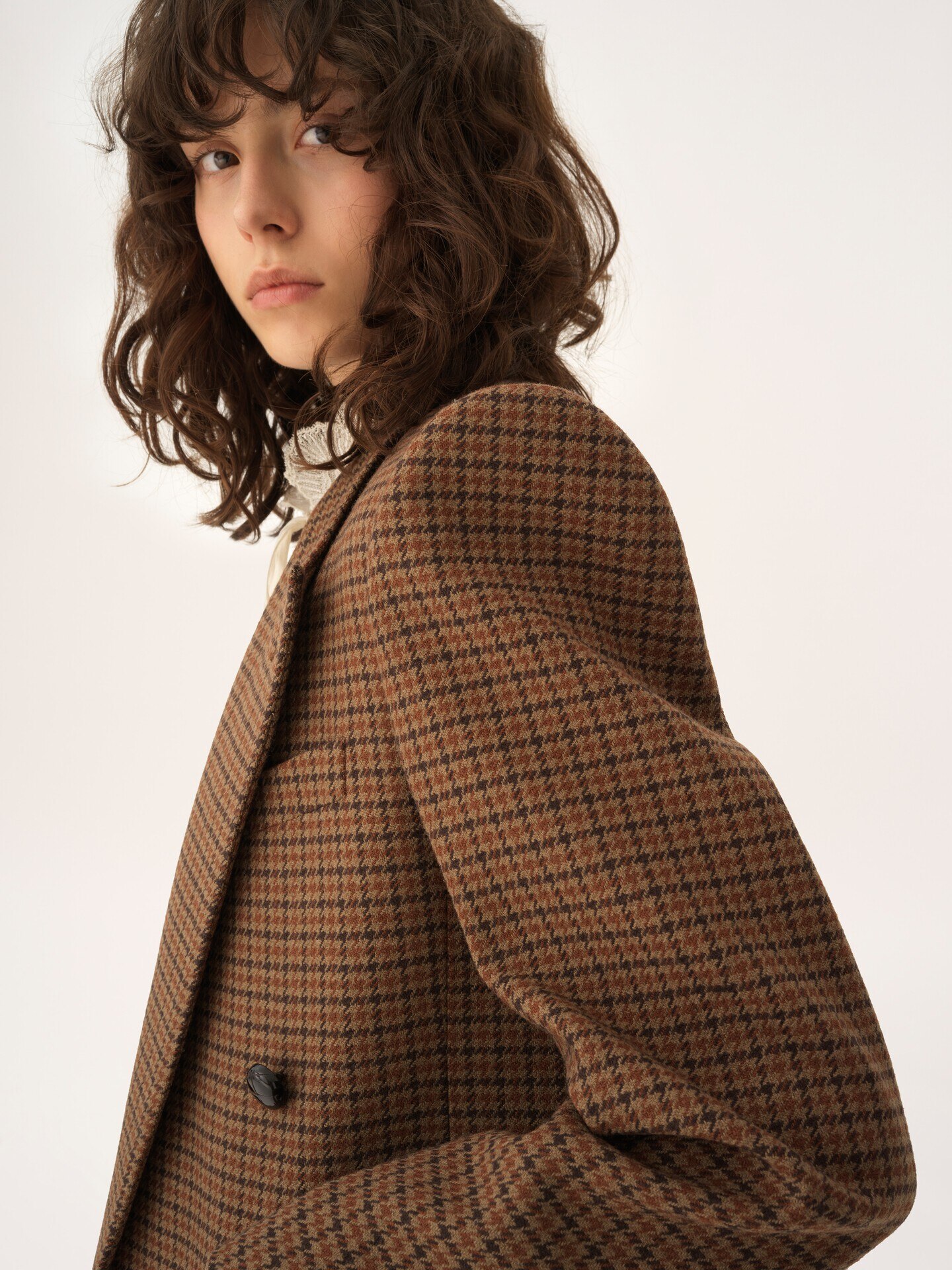 Chaqueta de sastre con doble botonadura de lana de pata de gallo - 8