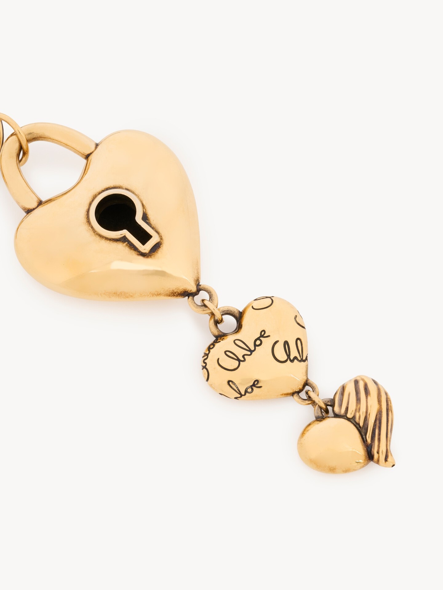 Charm de bolso llavero Chlo&eacute; Symbols Multiple Hearts de cobre - 3