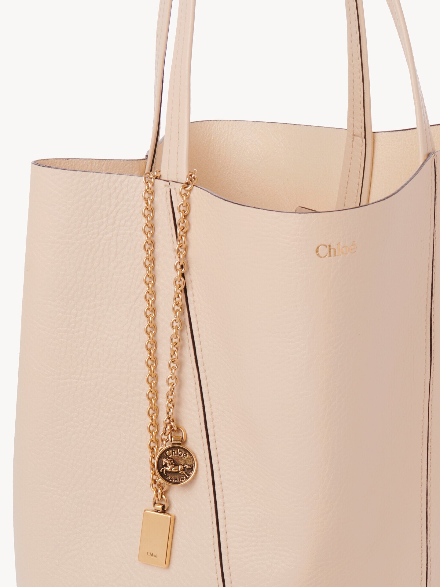 Chlo&eacute; Spin tote bag in grained leather - 6