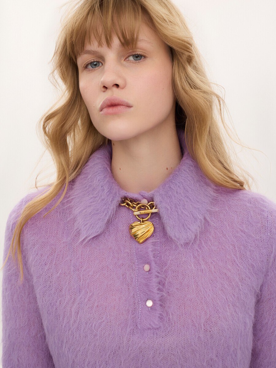 Polo sweater in an alpaca wool-blend knit - 6