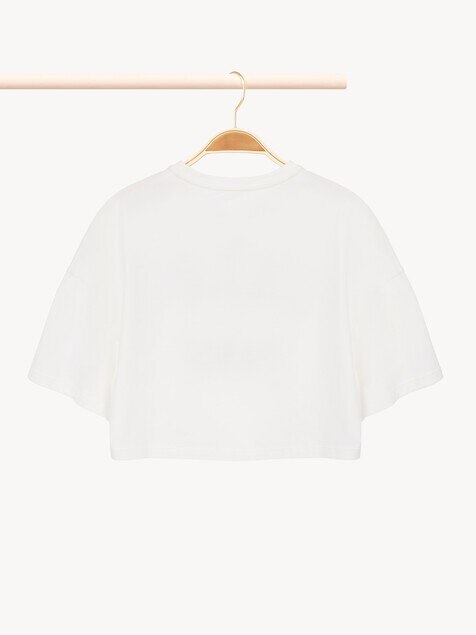 Camiseta cropped con logotipo infantil