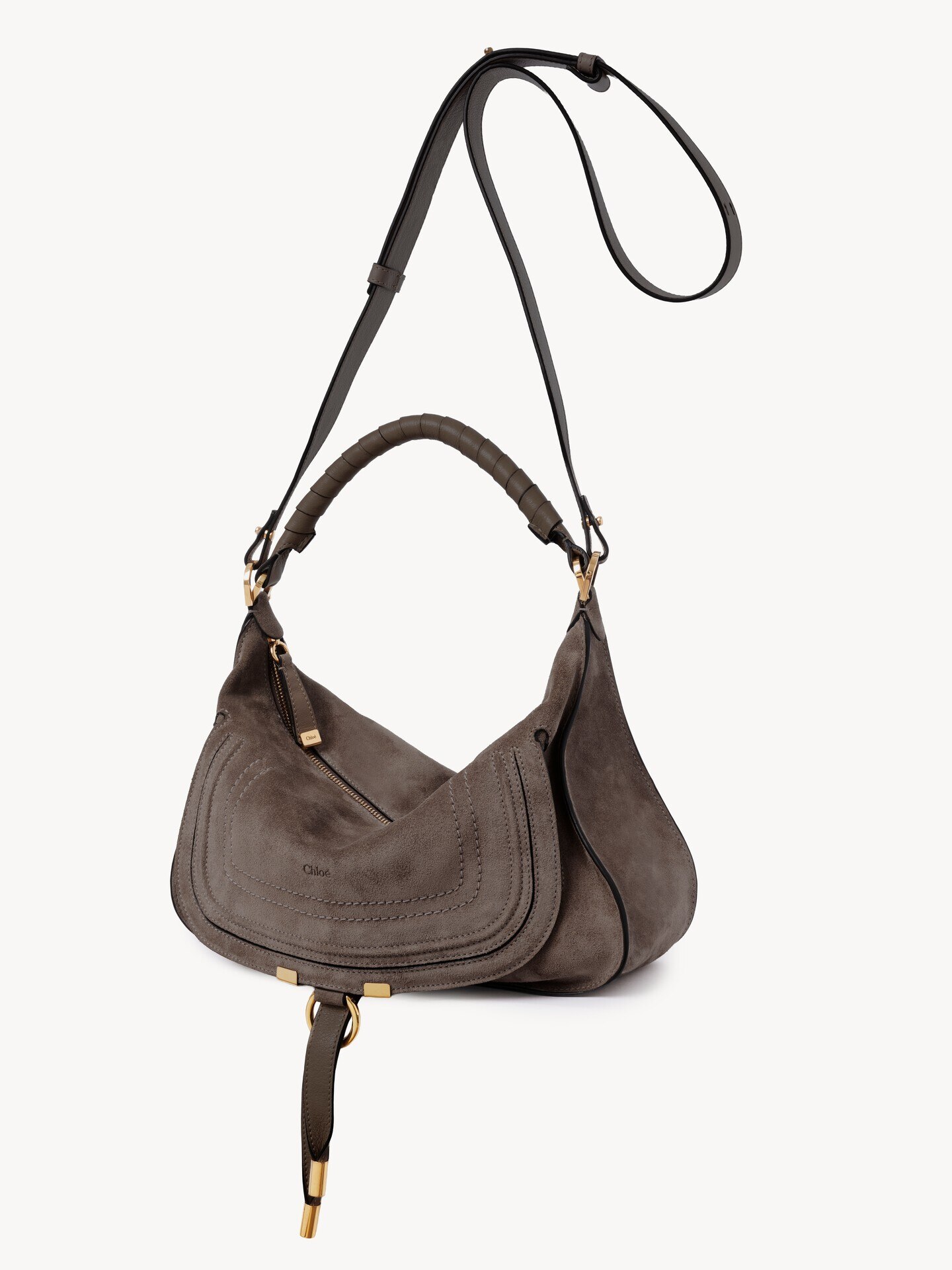 Small Marcie shoulder bag in suede leather - 3