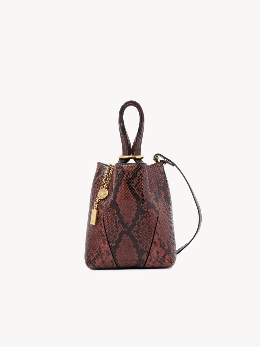 Small Chlo&eacute; Spin tote bag in python-effect leather - 3