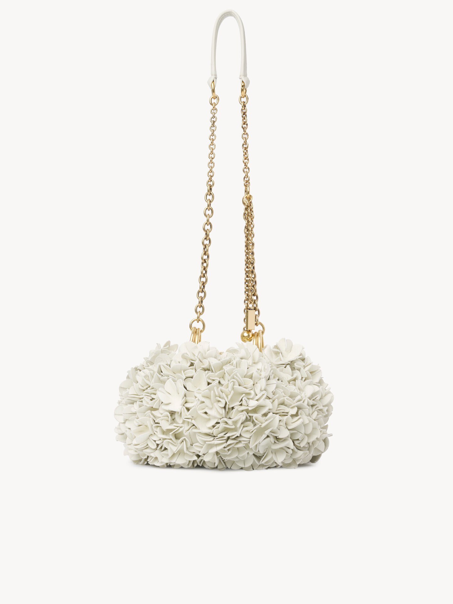 Chlo&eacute; Pliss&eacute; shoulder bag with chain in leather with flowers - 5