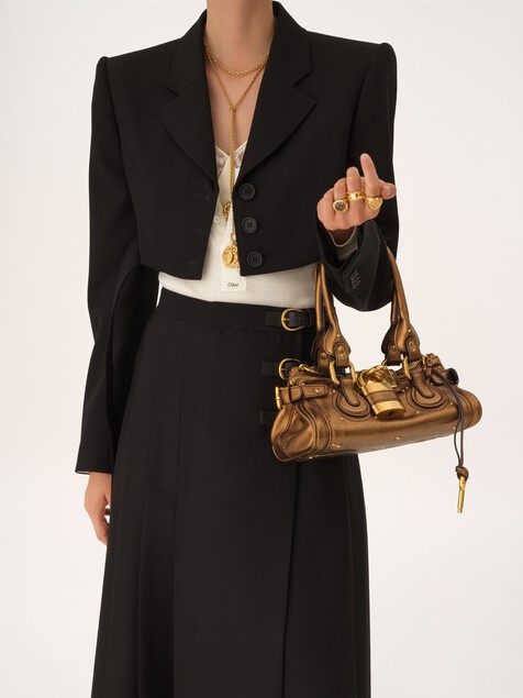 Small Paddington bag in metallised leather