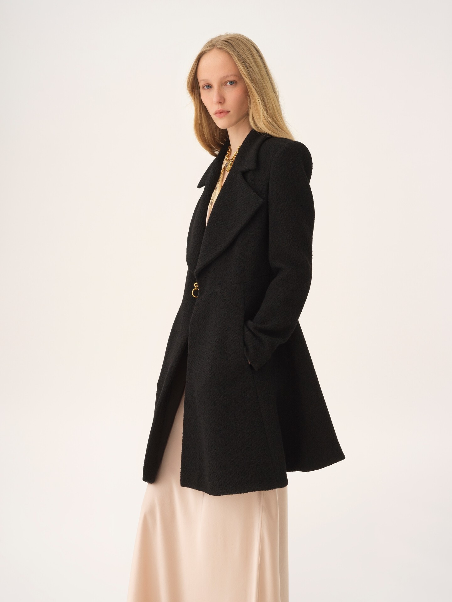 Riding coat in wool bouclette - 4