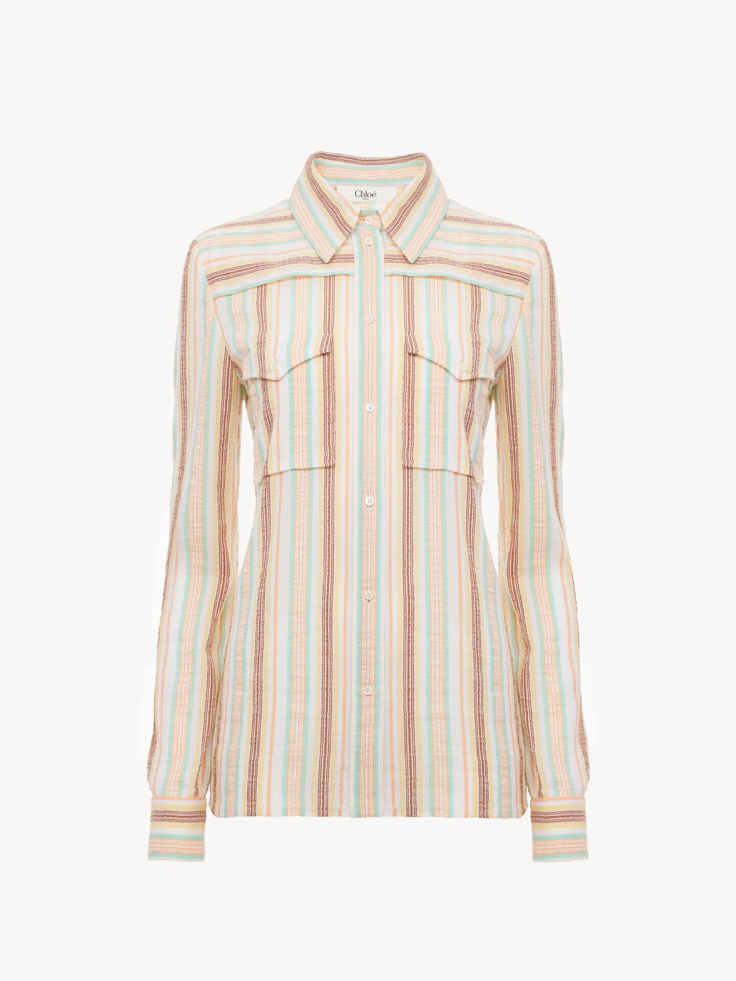 Fitted shirt in cr&ecirc;pon cotton - 2