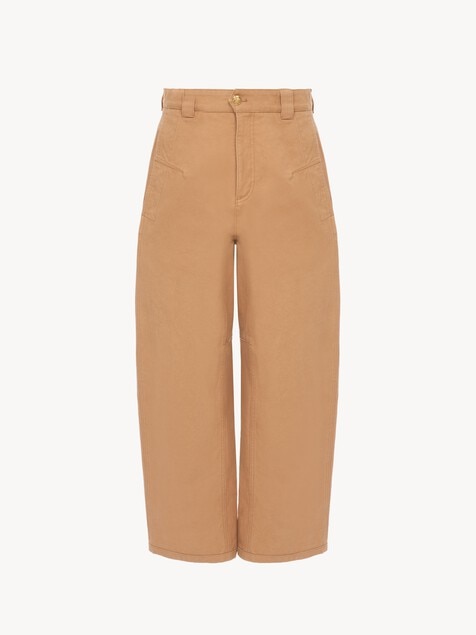 Barrel pants in cotton canvas