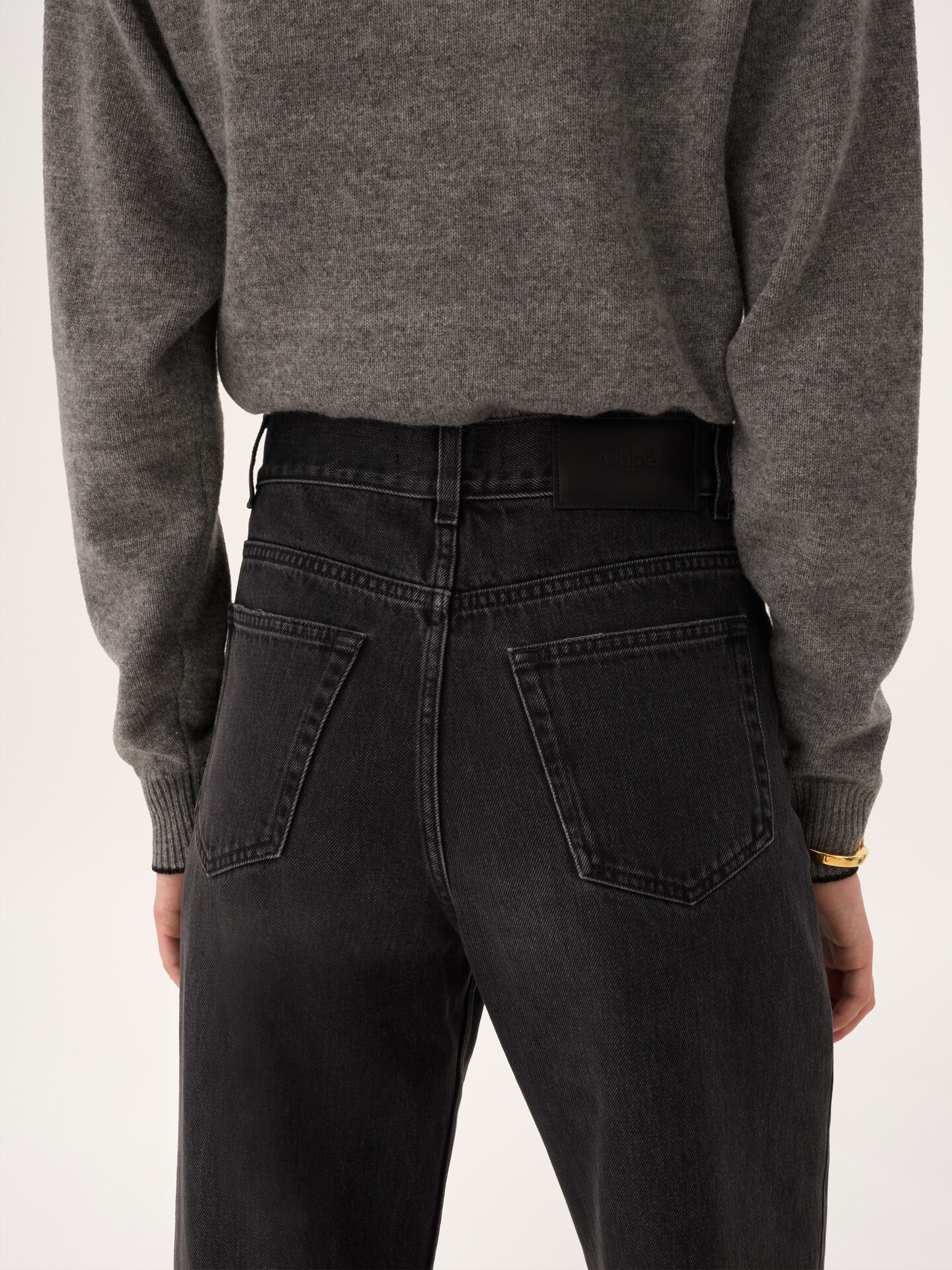 High-rise cropped jeans in denim - 7