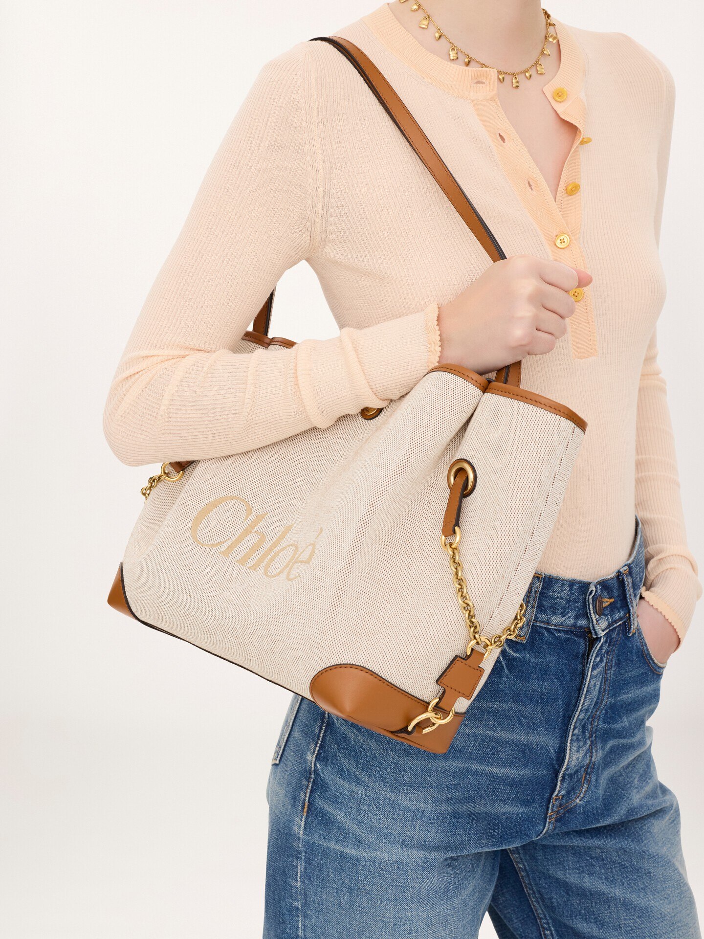 Bolso de doble asa Chlo&eacute; Clover de lona - 3
