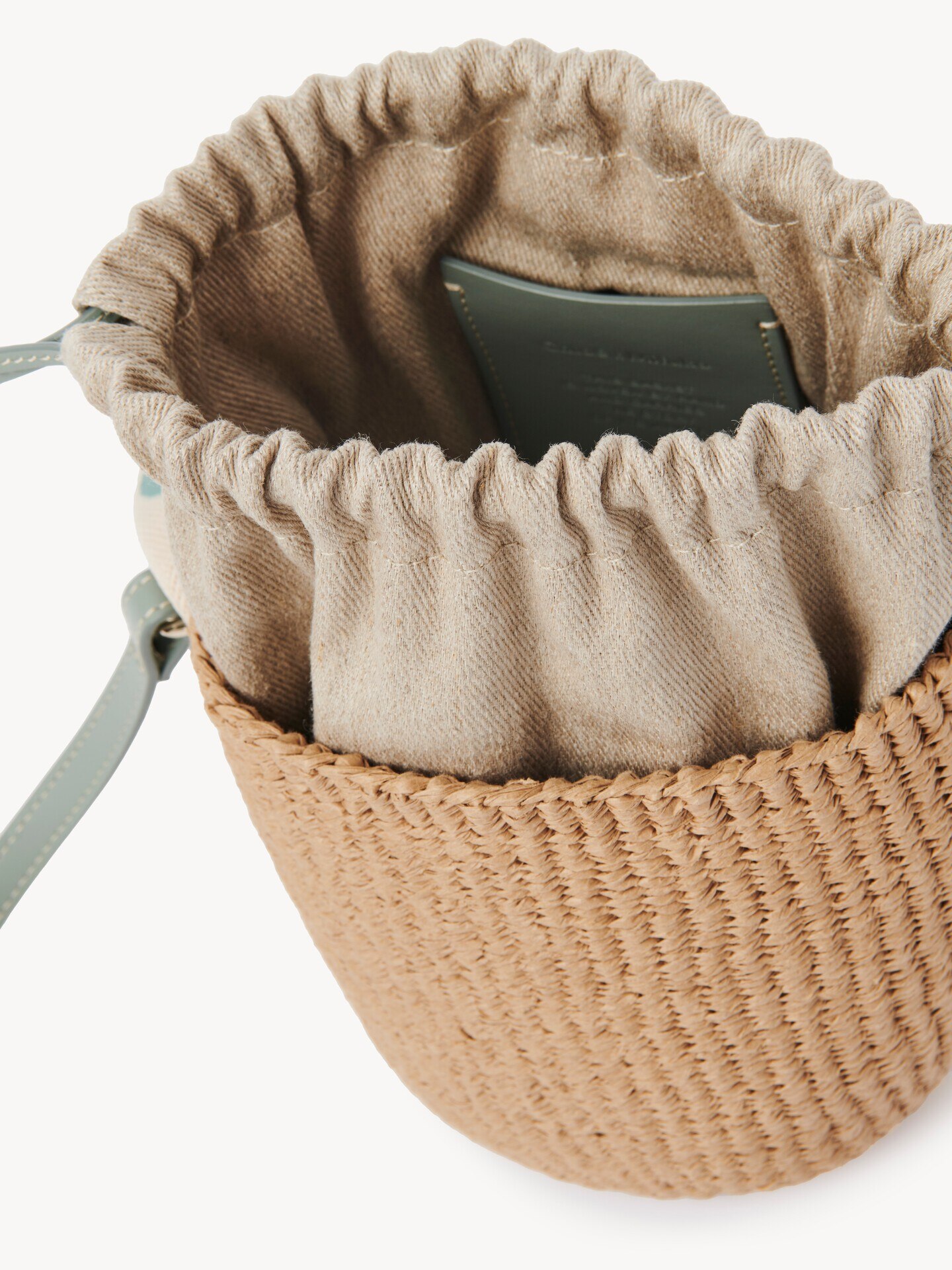 Bolso cesta peque&ntilde;o Woody de fibras naturales - 6