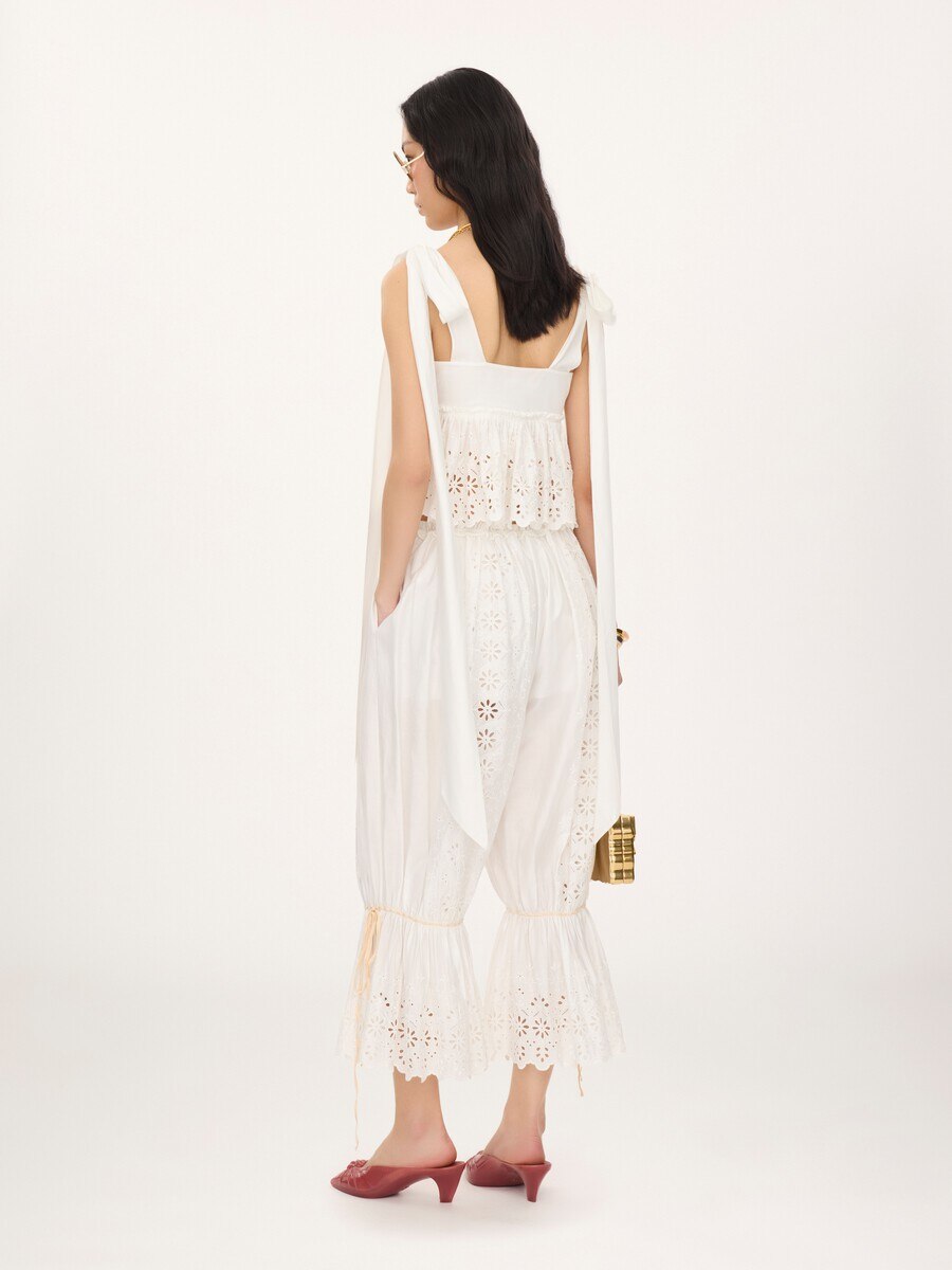 Fluid drawstring pants in soft cotton - 5