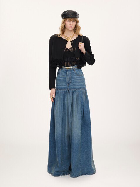 Thin-strap lingerie top in cr&ecirc;pe de chine