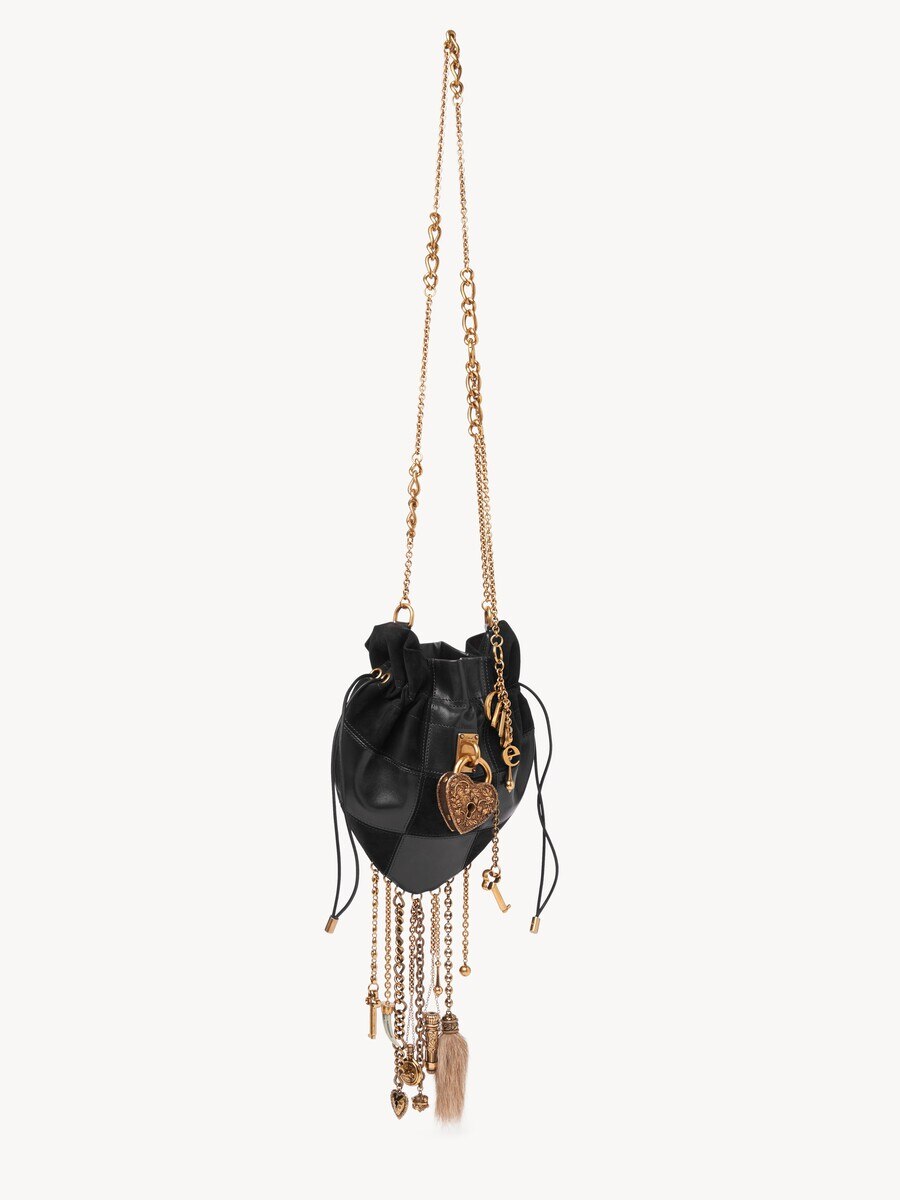 Ch&acirc;teau Treasures crossbody bag in grained & suede leather - 6