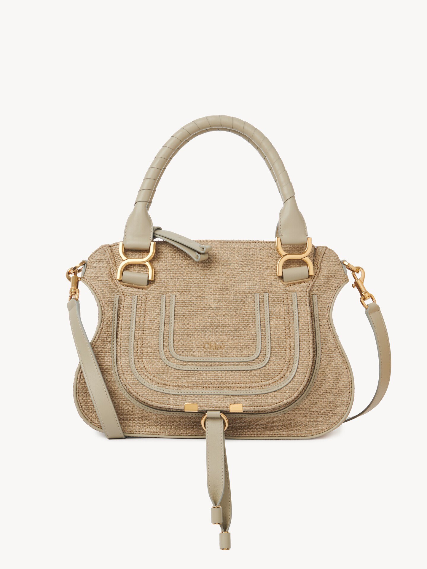 Small Marcie bag in raffia-effect fibres - 1