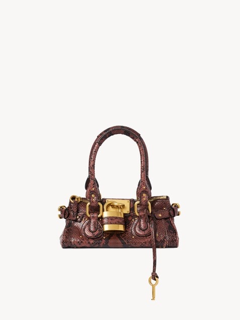 Bolso Paddington peque&ntilde;o de cuero efecto pit&oacute;n