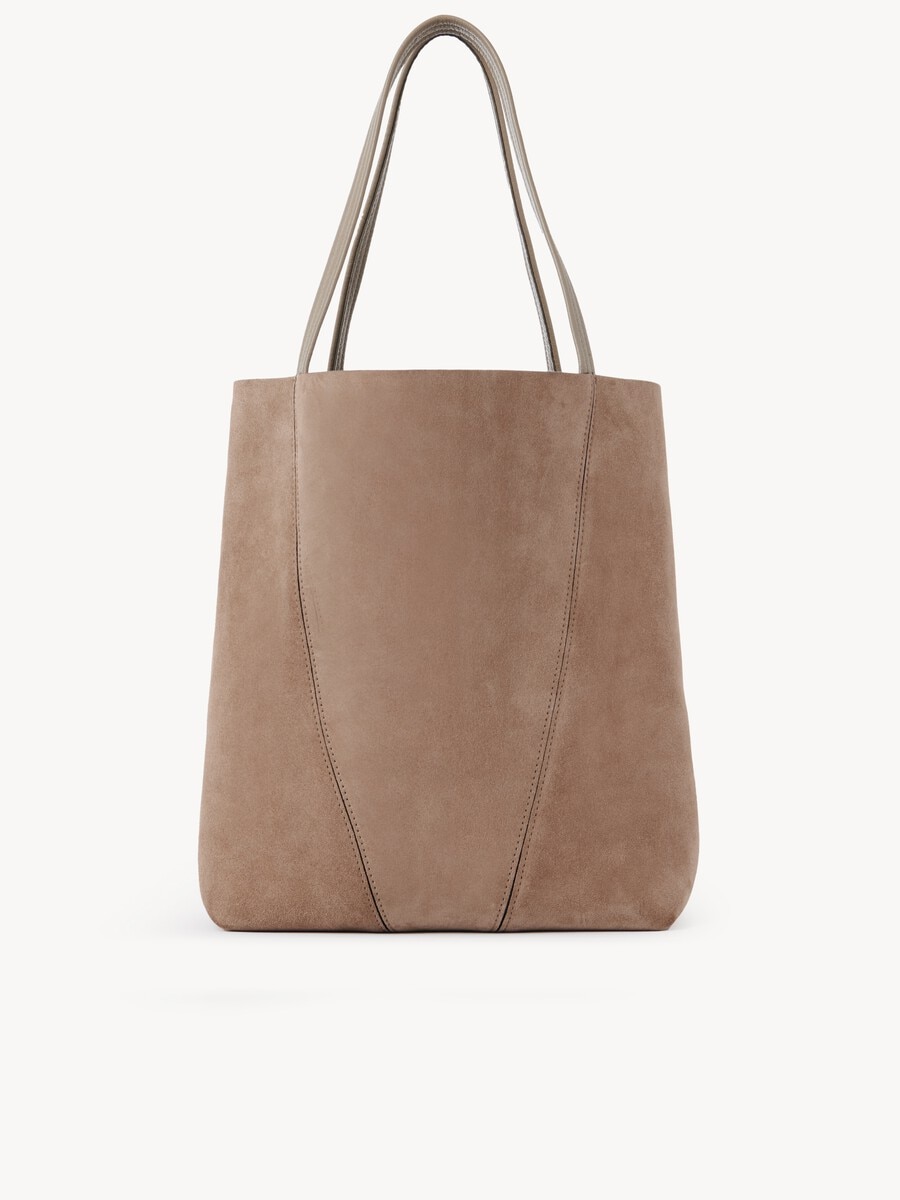 Large Chlo&eacute; Spin tote bag in suede leather - 5