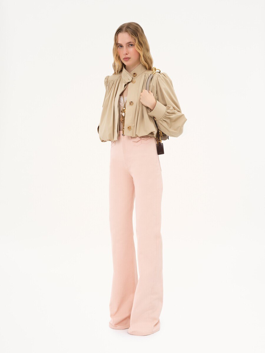 Gathered boule jacket in cotton gabardine - 3