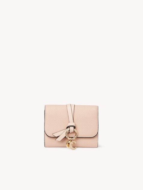 Small Alphabet tri-fold in grained leather