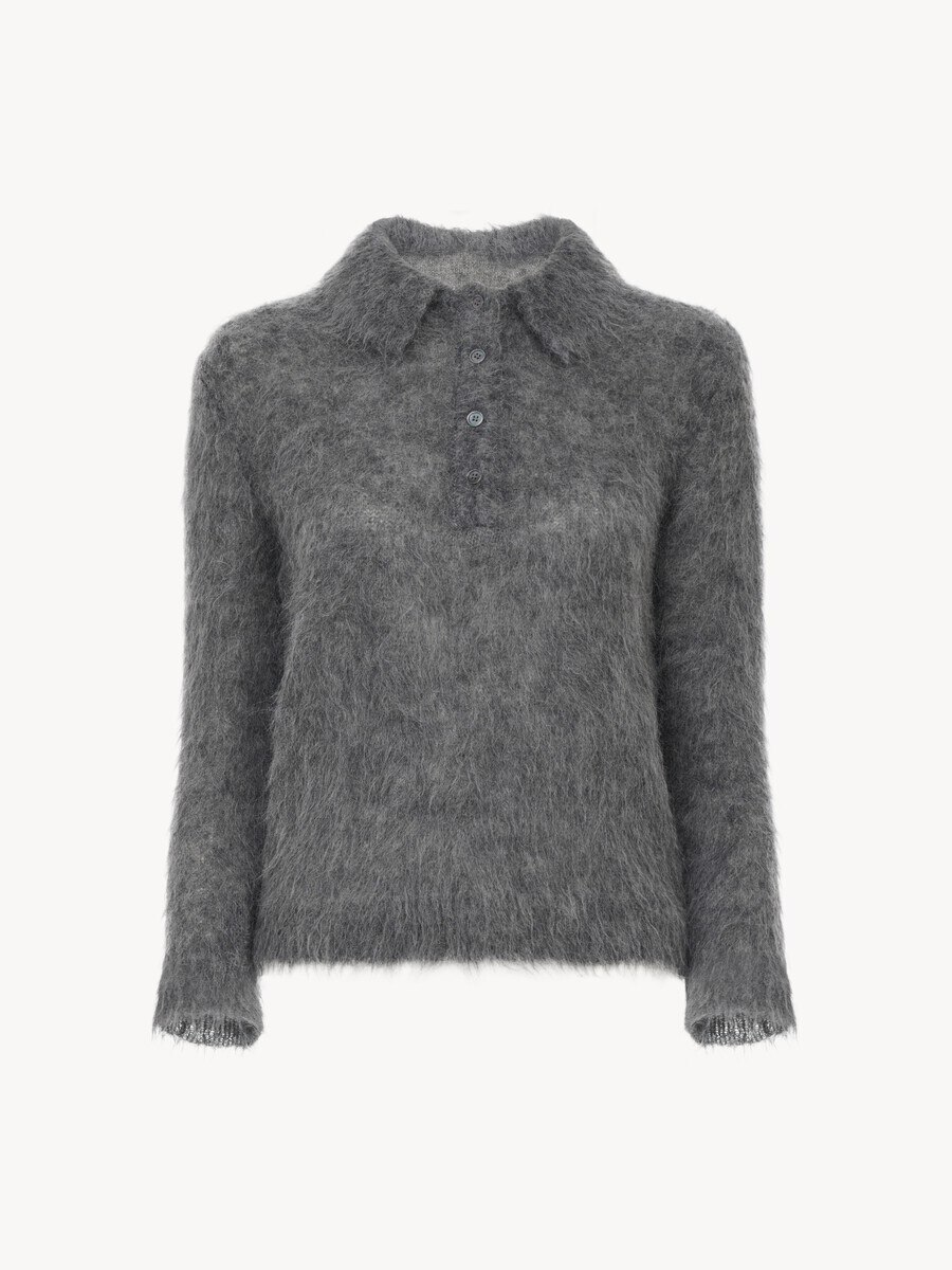 Polo sweater in an alpaca wool-blend knit - 2