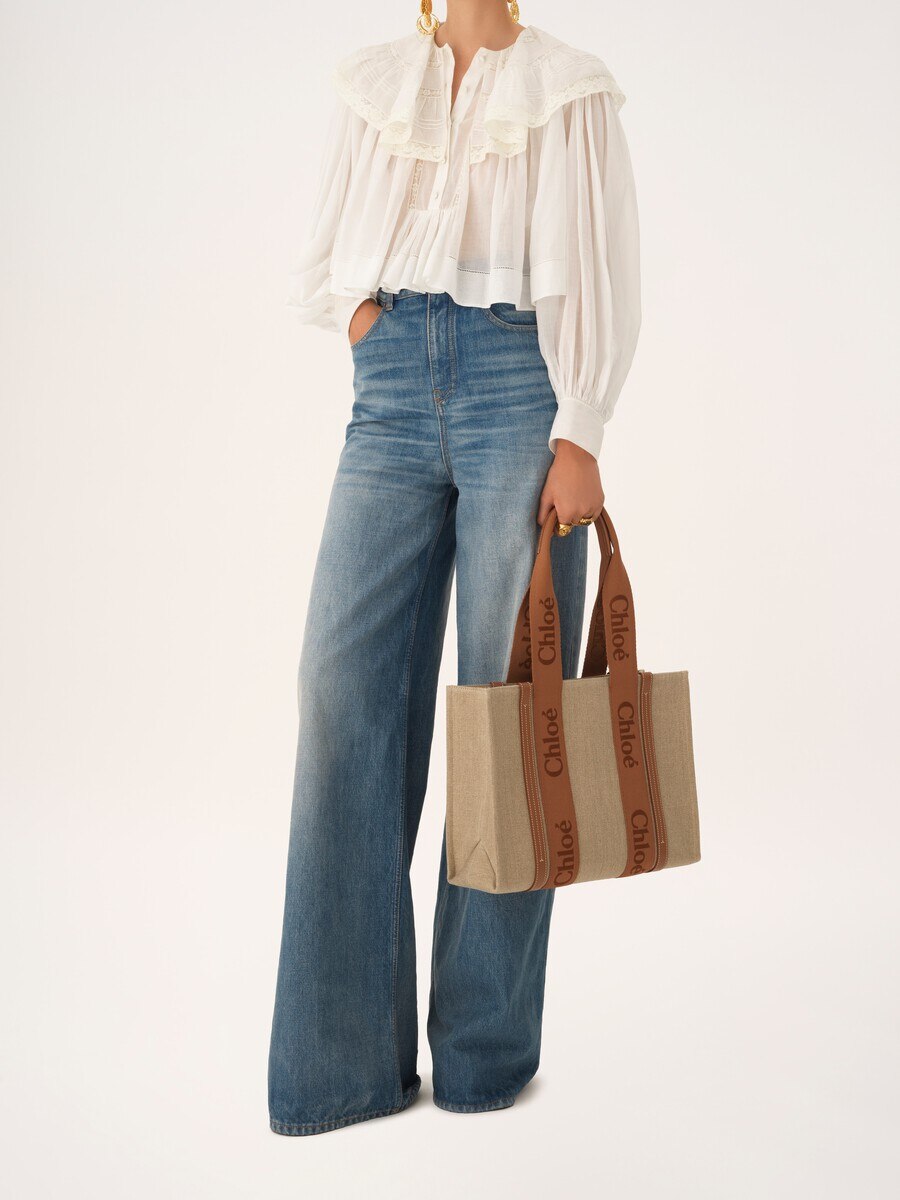 Bolso tote Woody de lino - 8